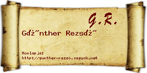 Günther Rezső névjegykártya
